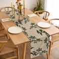 thumbnail image 6 of Teal Pine Tree Cotton Linen Table Runner for Dining Kitchen, Farmhouse Botanical Country Rustic Wedding Outdoor Party Tablerunners Decoration, Dresser Scarf Coffee Tablecloth Runners 13x108 Inches, 6 of 9