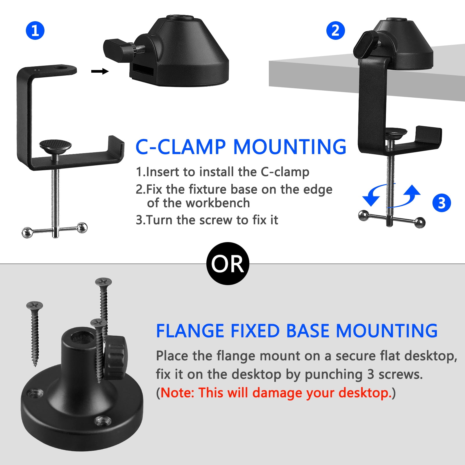 Geekria for Creators Microphone Arm Compatible with Blue Yeti, Yeti X, Yeti Pro, Snowball ICE, G Yeti GX, Mic Boom Arm with Table Flange Mount Adapter, Suspension Stand, Desk Mount Holder