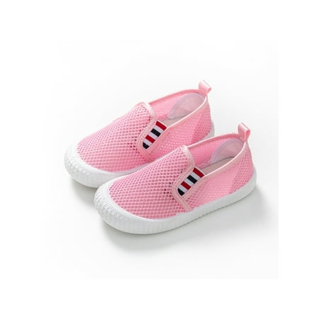 

Daeful Girls Boys Sneakers Mesh Flats Slip On Loafers Round Toe Comfort Casual Shoes Children Breathable Pink 6C