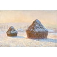 thumbnail image 2 of Monet, Claude 18x13 White Modern Wood Framed Museum Art Print Titled - Wheatstacks, Snow Effect, Morning (Meules, Effet de Neige, Le Matin), 2 of 4