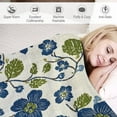 thumbnail image 3 of Blue And Green Flowers Flannel Warm Throw 60"x80" Vintage Floral Seasonal Summer Soft Warm Cozy Fleece Holiday Throw Blanket for Bed Sofa Couch Throw Blanket for Women Men, 3 of 8