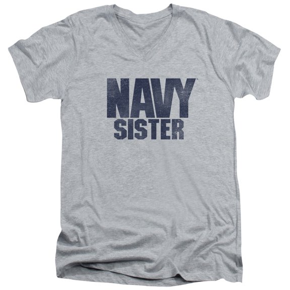 Navy - Sister - Slim Fit V Neck Shirt - Small