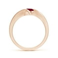 thumbnail image 2 of ANGARA Natural Bar-Set Solitaire Round Ruby Bypass Ring in 14K Rose Gold for Women (Size-5mm) | July Birthstone, Birthday, Anniversary, Jewelry Gift for Women | Natural Ruby Ring, 2 of 9