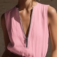 thumbnail image 5 of Sentmoon Overalls Shorts Sleeveless Crew Neck Dressy Jumpsuit Solid Color with Zipper Regular Fit Womens Rompers Dressy Summer for Business and Casual S-3XL, 5 of 7