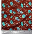 thumbnail image 1 of Soimoi Red Rayon Fabric Heart & Crystal Stone Geometric Print Fabric by the Yard 56 Inch Wide, 1 of 3
