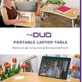 thumbnail image 3 of THE DUO Laptop Workstation for Bed and Sofa - Foldable Laptop Table, Portable Table for Bed, Lap Desk for Working, Reading, Eating - Walnut, 26 x 17.5 inches, 3 of 7