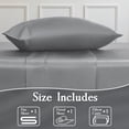 thumbnail image 2 of LIFCOM Satin Sheets Set Twin XL Size Dark Grey,3Pcs Luxury Silky Bedding Set with 15 Inches Deep Pocket for Mattress, 2 of 6