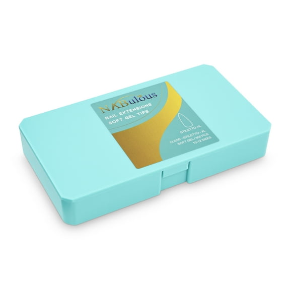 NABulous™ Clear Stiletto XL Extra Long Soft Gel T™ Nail Tips - 600 Pieces | Full Cover & Pre-Shaped Tips (Stiletto XL)