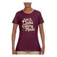 thumbnail image 2 of Wild Bobby, Y'all Need Jesus & Country Music, Pop Culture, Women Graphic Tee, Maroon, X-Large, 2 of 4