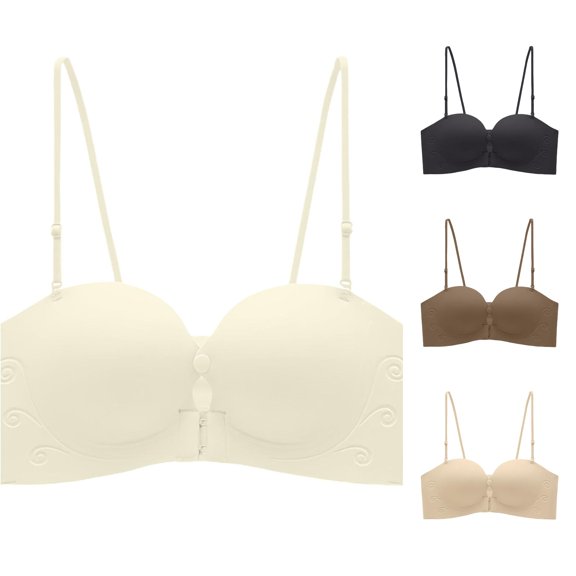 EliteGoogv Front Closure Bras For Women Wireless Bras For Women Seamless Bras For Women On Non Small Bust Womens Bras Everyday Bras For Women White S