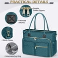thumbnail image 4 of RAINSMORE Teacher Tote Bag 15.6 inch Laptop Bag for Women College Laptop Briefcase for Work Office Nurse Bag Professional Computer Messenger with Insulated Pocket,Dark Green, 4 of 8