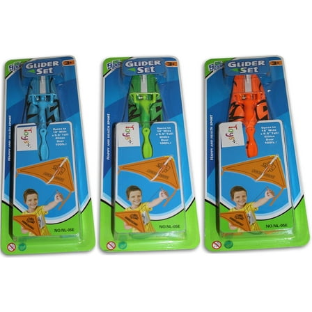 Glider Set, 6 Pieces with Launcher, Assorted Colors, Party Favors, Stocking Stuffers, Ages 3 