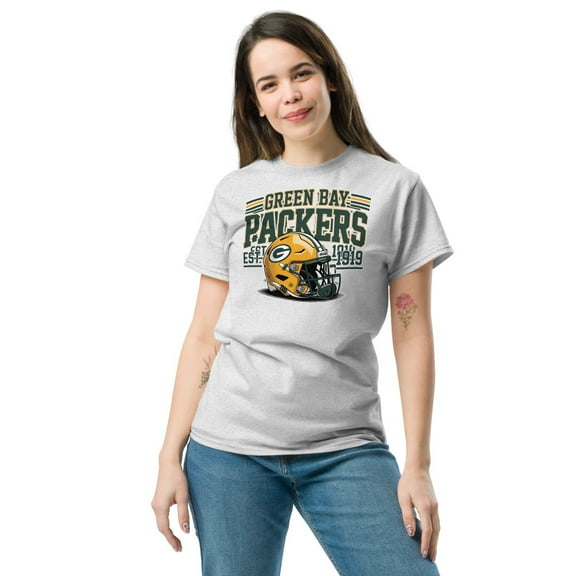 Green Bay T-Shirt, Football T-Shirt, Green Bay City, T-Shirt (Ash, S)
