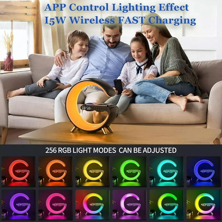 Multifunctional LED Atmosphere RGB Light Wireless Charger Alarm