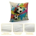 thumbnail image 4 of COMIO  Football Pillows Decorative Throw Pillow Cover Sports Passion Rainbow Color Soccer Balls Doodle Polka Dot Pillow Case Square Cushion Cover Christmas Sofa Bed, 4 of 5