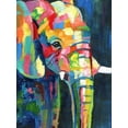 thumbnail image 2 of Nan 19x24 Black Ornate Wood Framed with Double Matting Museum Art Print Titled - Vibrant Elephant, 2 of 4