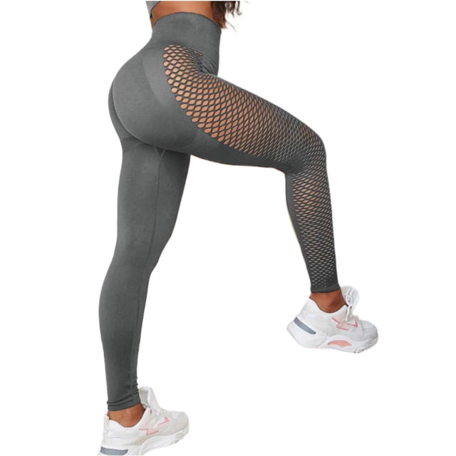 Gibobby Pantalones de Casuales Pantalones de yoga Leggings de mujer Pantalones de fitness deportivos de cintura alta Pantalones de yoga sin costuras(Gris, S)