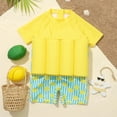 thumbnail image 2 of IBTOM CASTLE Toddler Floatation Swimsuit with Adjustable Buoyancy Float Suit One-Piece Training Aid Swimwear for Boys Girls 3-4 Years Yellow - Lemon, 2 of 7
