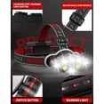 thumbnail image 5 of 18000 Lumen 8 modos de lámpara frontal LED lámpara de extremo frontal potente lámpara manos libres para acampar, faro para correr IPX5 lectura infantil Afortunado Sencillez, 5 of 5