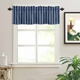 thumbnail image 6 of Valances for Windows Navy Blue and White Striped Geometric Valance Rod Pocket Window Treatments Curtains for Kitchen Small Windows Living Room Bedroom Bathroom, 42"x18", 6 of 7
