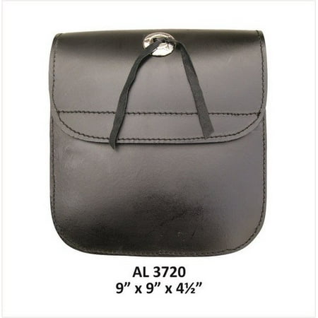 - Motorcycle Luggage Travel Medium Plain Sissy bar leather bag With Silver Concho