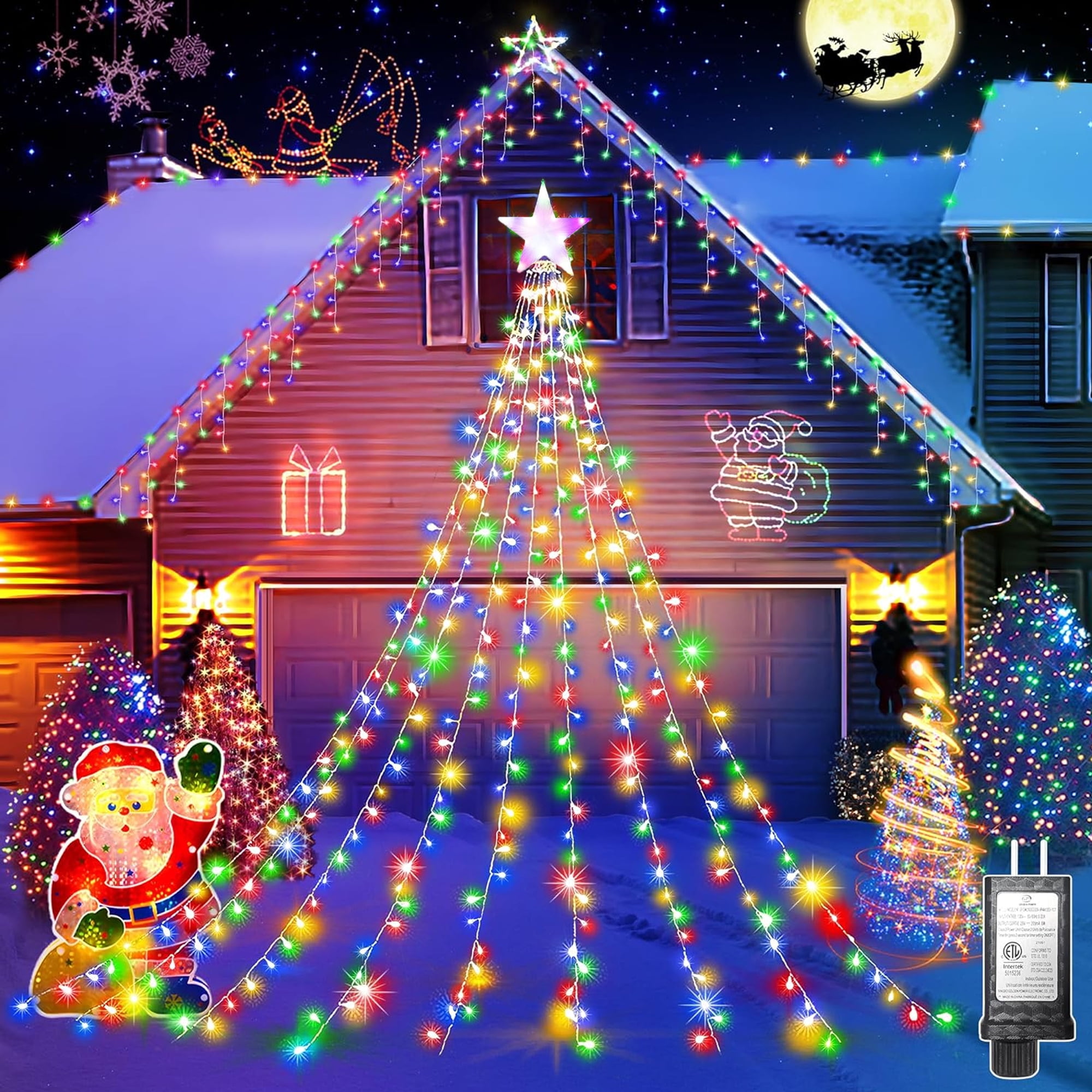 COCOBELA 298 LED Multicolor Waterfall Christmas Lights, 8 Modes photo 7