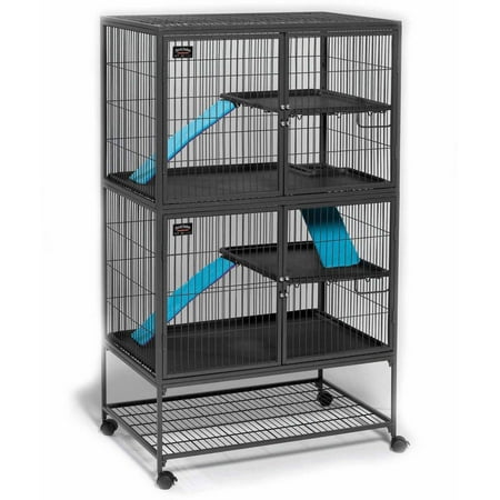 UPC: 0027773015192 | MidWest Homes For Pets Deluxe Ferret Nation Double Unit Ferret Cage (Model 182)  Measures 36 L x 25 W x 62.5 H Inches