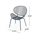thumbnail image 3 of GDF Studio Poynes Outdoor Metal Mesh Shell Chairs, Set of 2, Matte Navy Blue, 3 of 11
