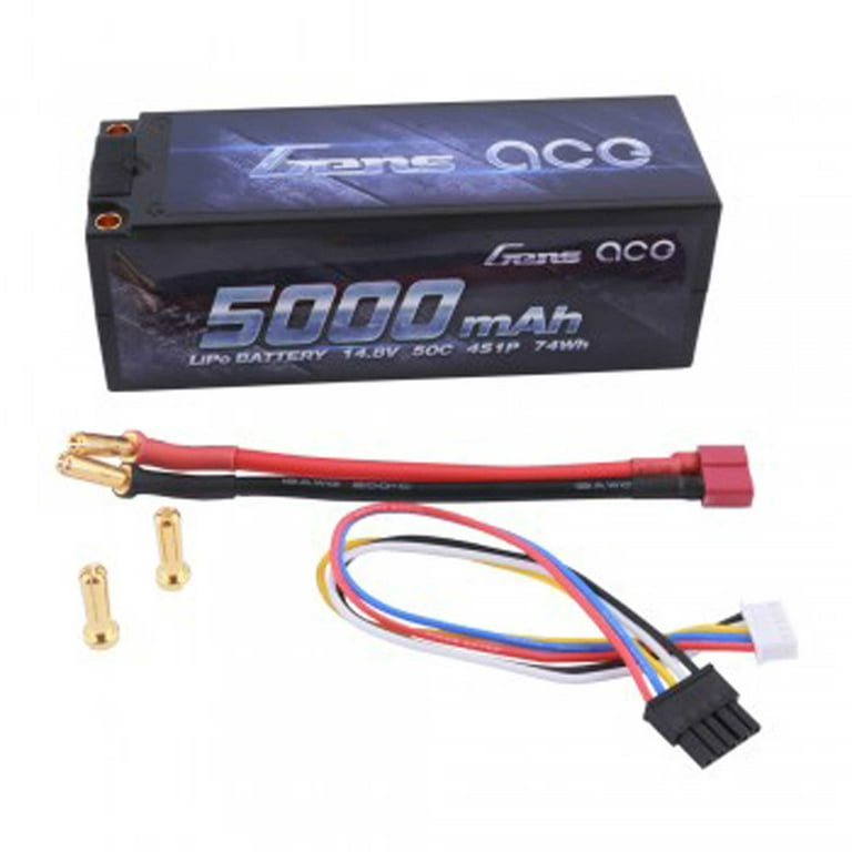 Gens ace 7.4V 5000mAh 2S 50C LiPo Battery Pack HardCase with Deans T Plug  for RC Car Boat Truck Roar Approved