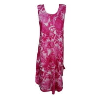 Mogul Women Beach Tank Dress Button Front Sleeveless Boho Style Sundress Cover Up Dresses M