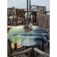thumbnail image 6 of Outdoor Tablecloth with Umbrella Hole, Zen Stones Spillproof Waterproof Outdoor Table Cover, Nature Water Reflection Country Botanical Patio Tablecloths for Party/Garden/Picnic, Round 54 inch, 6 of 9