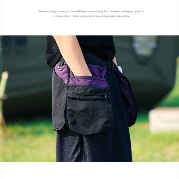 Moonsky Multi-Pocket Zippered Waist Bag Adjustable Sports Belt for Cycling Fitness Travel Black 1pc