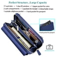 thumbnail image 2 of Peacocktion Cartera Para Mujer Monedero Tarjetero Con Rfid Gran Capacidad Bolso Bandolera Embrague 2 Correas Azul, 2 of 5