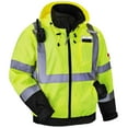 thumbnail image 3 of Ergodyne GloWearÂ® 8379 Type R Class 3 Fleece Lined Bomber Jacket, Lime, 5XL, 3 of 4