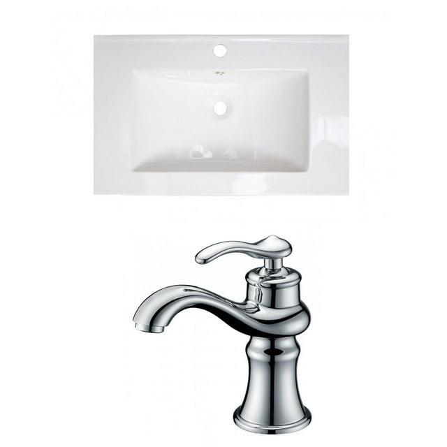 American Imaginations 30-in. W 3H8-in. Ceramic Top Set In White Color AI-15652