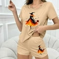 thumbnail image 5 of Womens Halloween Basic Pajamas Short Sleeve 2 Piece Print V Neck Womens Pajama Sets Soft Breathable Sleepwear, 5 of 7