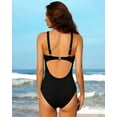thumbnail image 5 of Asoul One Piece Ribbed Swimsuits for Womens High Cut Padded Monokini Bathing Suit, 5 of 6