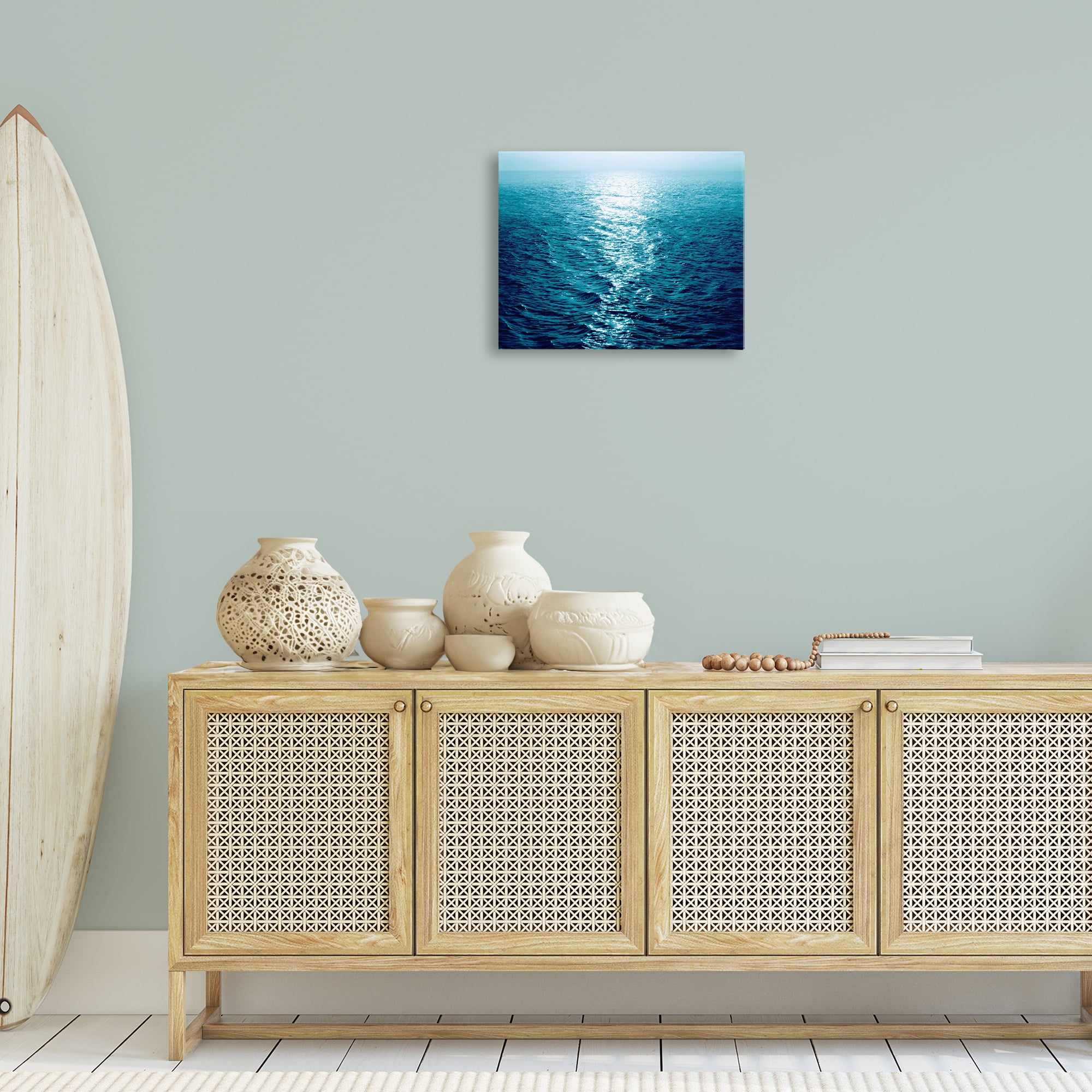 Stupell Industries Sun Reflected Ocean Ripples Landscape & Nature Photography Wrapped Canvas Art Print Wall Art, 20 x 16