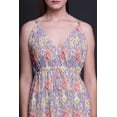 thumbnail image 3 of Bimba Floral Ladies Printed Resort Maxi DrawstringDressSpaghetti Strap Beach Wear-X-Small, 3 of 6