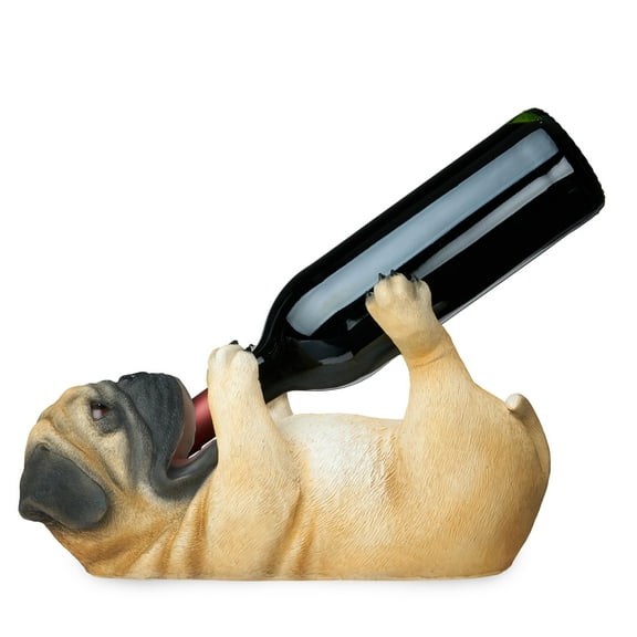 True Pug Polyresin Wine Bottle Holder, Wine Rack, Kitchen Home Decor Gifts