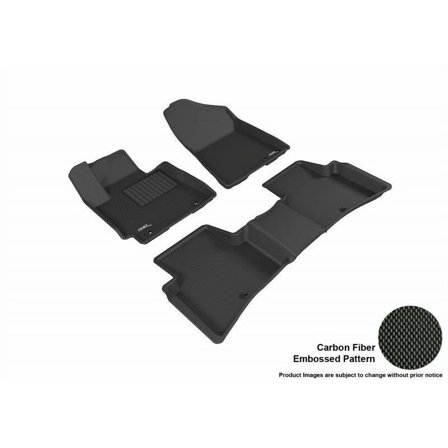 3D MAXpider 2016-2018 Fits Hyundai Tucson Kagu 1st Row 2nd Row Black Carbon Fiber Embossed Pattern Floor Mat L1HY06601509