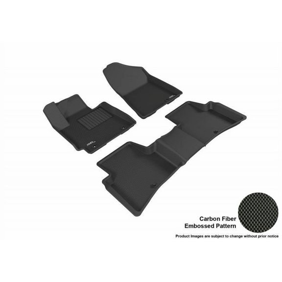 3D MAXpider 2016-2018 Fits Hyundai Tucson Kagu 1st Row 2nd Row Black Carbon Fiber Embossed Pattern Floor Mat L1HY06601509