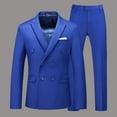 thumbnail image 7 of TMOYZQ Mens Suits Slim Fit 2 Piece Double Breasted Blazer Tuxedo Suit Set for Men Fall Casual Wedding Business Office Outsuit on Clearance, 7 of 7