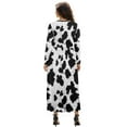 thumbnail image 2 of FKELYI Black Cow Print Fall Maxi Dress for Women Long Sleeve A-Line Flowy Dresses with Side Pockets V Neck Casual Dress for Spring Winter, L, 2 of 6