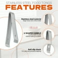 thumbnail image 6 of FACEGA 3Pcs Metal Tongs,Gear Shape Head Stainless Steel Small Tongs,U Form Grip 6.5"*2.8" Tongs for Serving Food,For Bbq, Buffet, Bartending,Mix13, 6 of 7