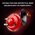 thumbnail image 5 of HJQEQVD Car Horns 12V Loud Car Air Horn Compact Auto Horn Nautilus Super Loud Horn Kit For Truck Car Motorcycle Super Loud Dual Trumpet Air Horn Compressor 12V Car Truck Train Suv Red, 5 of 8
