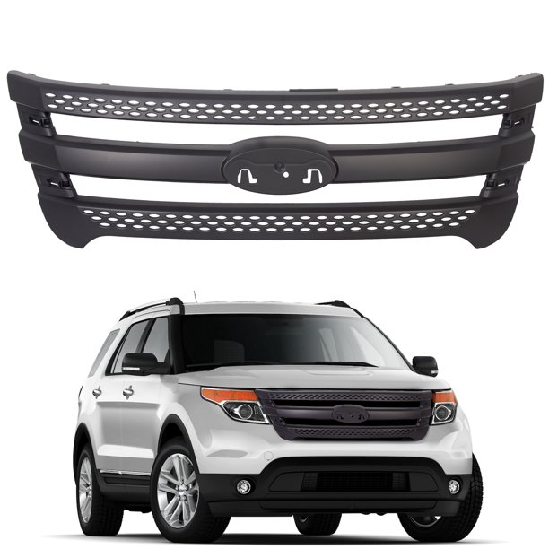For 11 15 Ford Explorer Snap On Grille Overlay Black Full Front Grill Covers Walmart Com Walmart Com