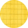 thumbnail image 1 of Ahgly Company Indoor Round Solid Yellow Modern Area Rugs, 3' Round, 1 of 4