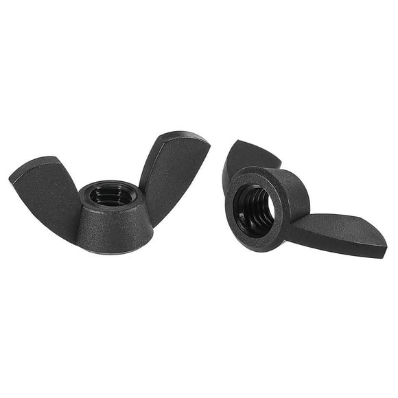M8 Wing Nut Wing Nuts Nylon Hand Twist Tightening Fasteners Black 12pcs