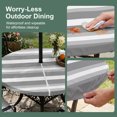 thumbnail image 5 of Round Outdoor Tablecloth with Umbrella Hole and Zipper, Grey Stripe Tablecloth with Elastic Waterproof, Minimalist Farmhouse Striped Patio Table Covers for 45" - 54" Picnic Pool Tables, 5 of 9